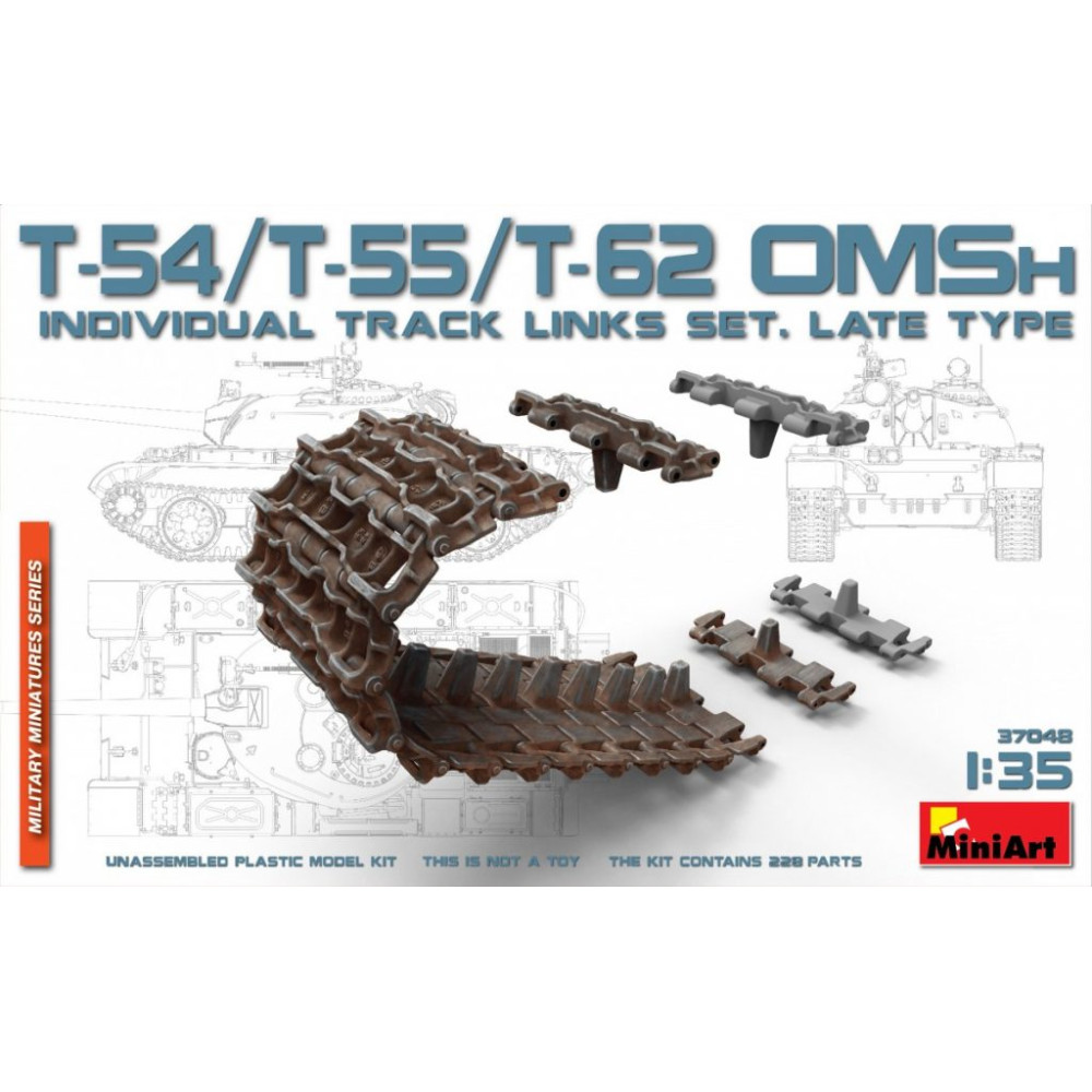 T-54/T-55/T-62 OMSh Individual track links set. Late type 1/35 MiniArt 37048