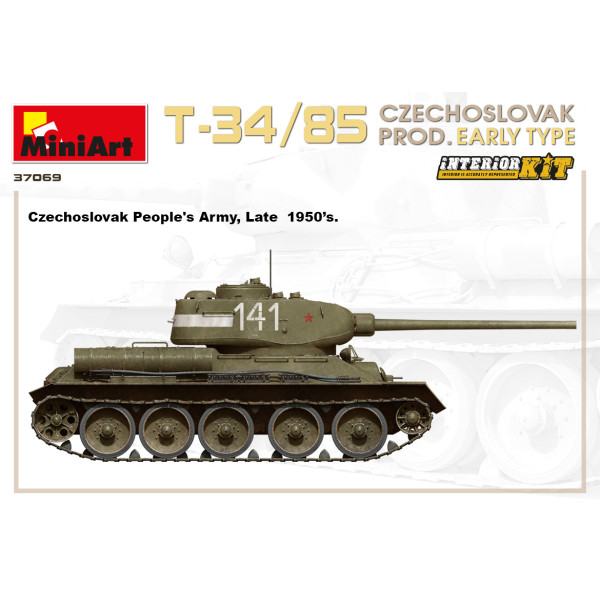  Т-34/85 Чехословацького Виробництва. Раннього Типу. з Інтер'єром 1/35 MiniArt 37069
