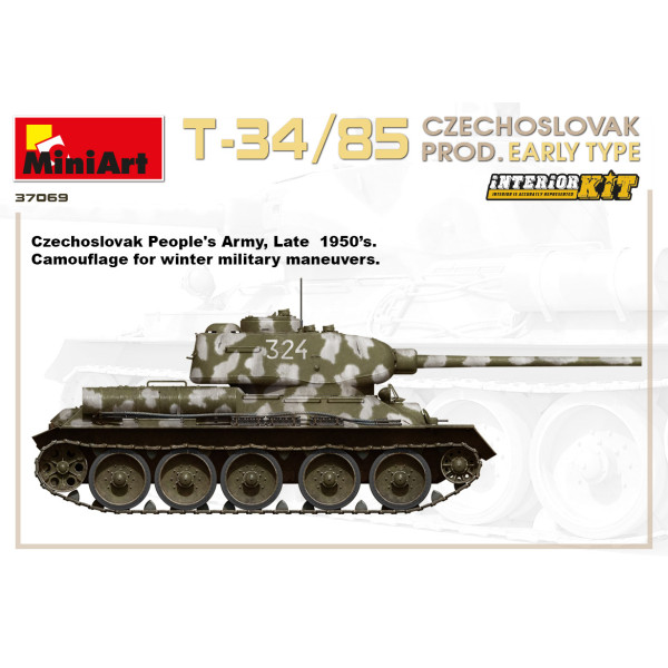  Т-34/85 Чехословацького Виробництва. Раннього Типу. з Інтер'єром 1/35 MiniArt 37069
