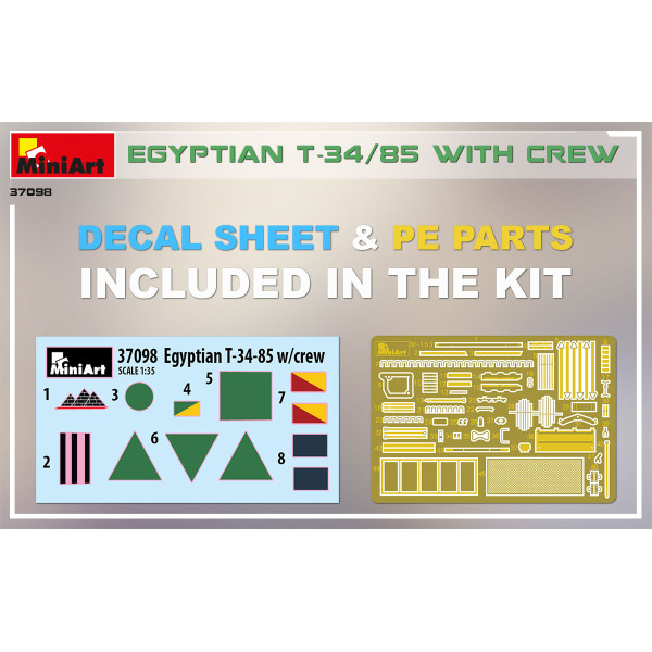 Egyptian T-34/85 with crew 1/35 MiniArt 37098