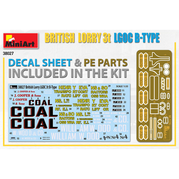 BRITISH LORRY 3T LGOC B-TYPE 1/35 MiniArt 38027