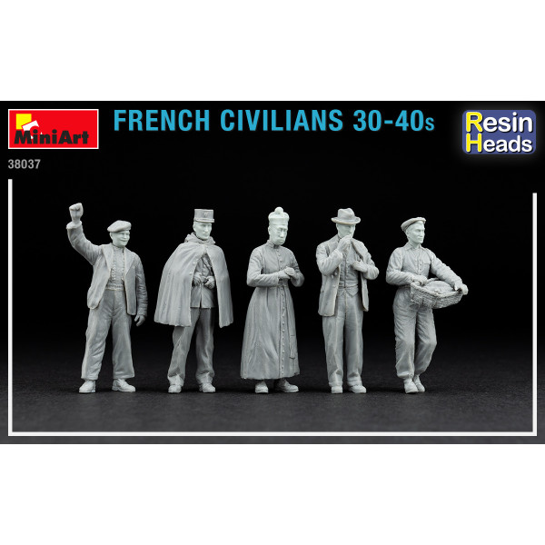 FRENCH CIVILIANS ’30-’40s. (RESIN HEADS)  1/35 MiniArt 38037