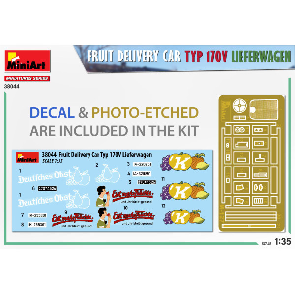 FRUIT DELIVERY VAN Lieferwagen Typ 170V 1/35 MiniArt 38044