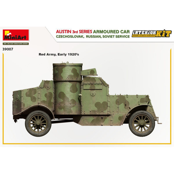 Austin armoured car 3rd series: czechoslovak, russian, soviet service. Interior kit 1/35 MiniArt 39007
