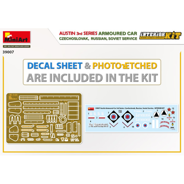 Austin armoured car 3rd series: czechoslovak, russian, soviet service. Interior kit 1/35 MiniArt 39007