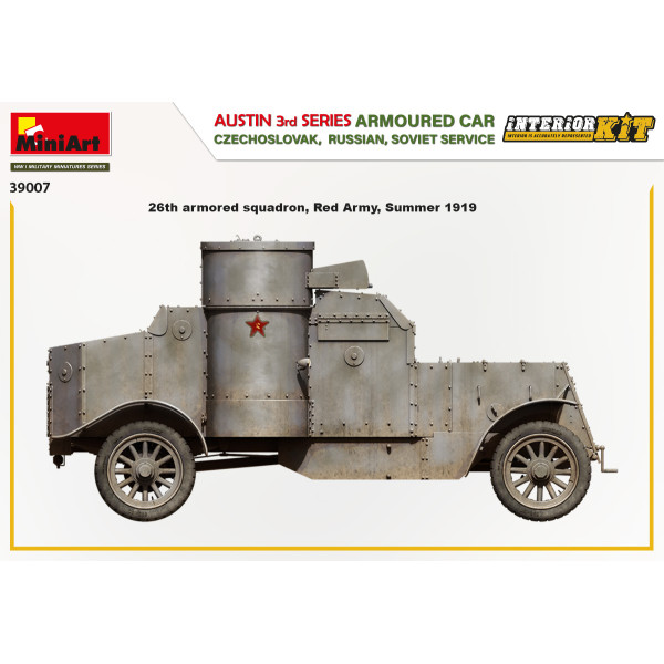Austin armoured car 3rd series: czechoslovak, russian, soviet service. Interior kit 1/35 MiniArt 39007