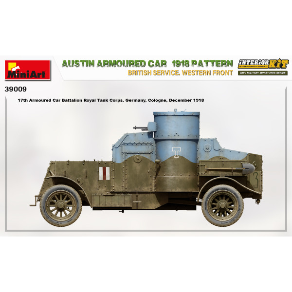Броньовик Austin зразка 1918 року. Британський сервіс. Західний фронт. З інтер'єром 1/35 MiniArt 39009