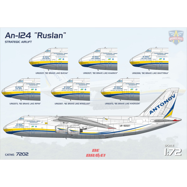 Літак Антонов АН-124 "Руслан" 1/72 Modelsvit 7202