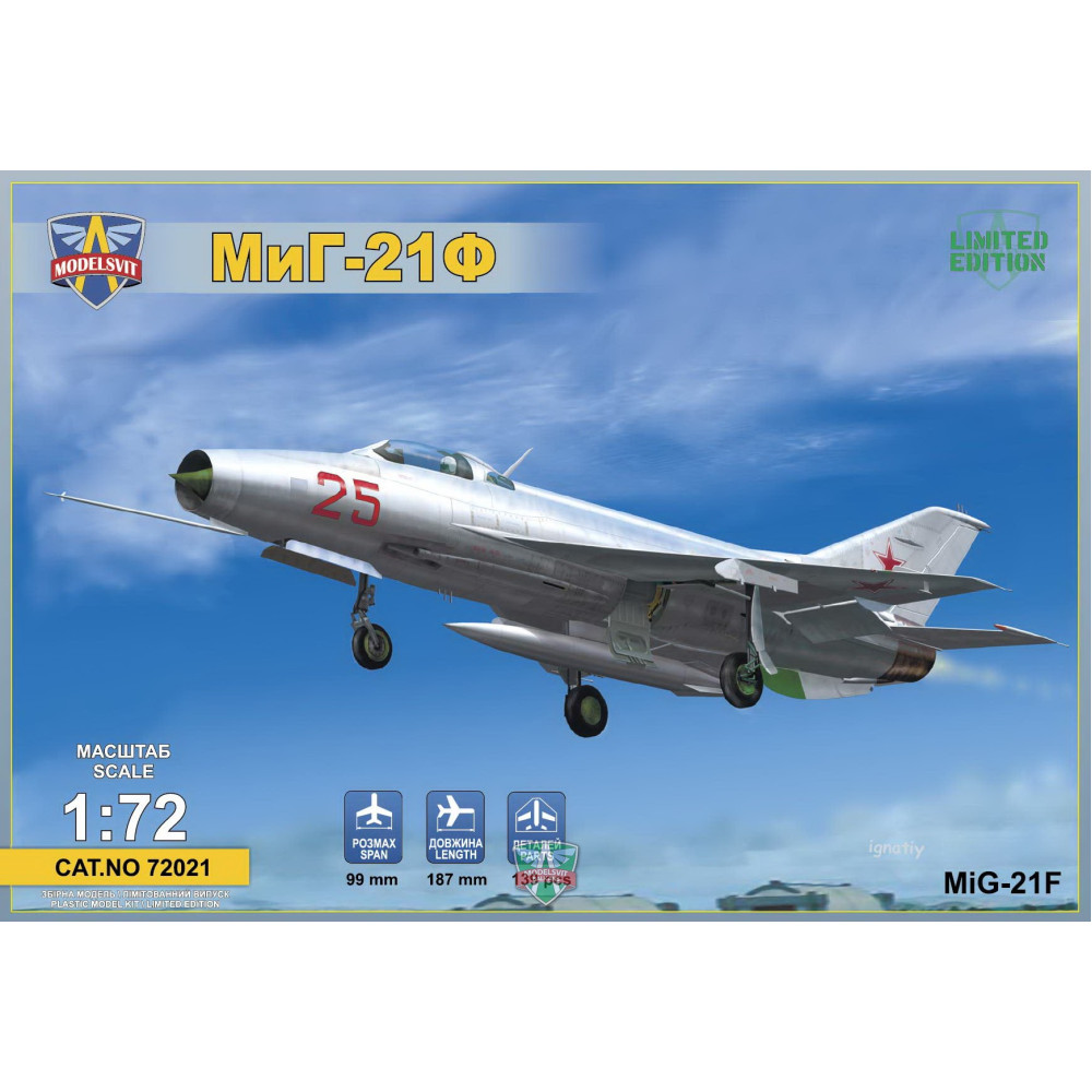 MiG-21F(Izdeliye "72") Soviet supersonic fighter 1/72 Modelsvit  72021