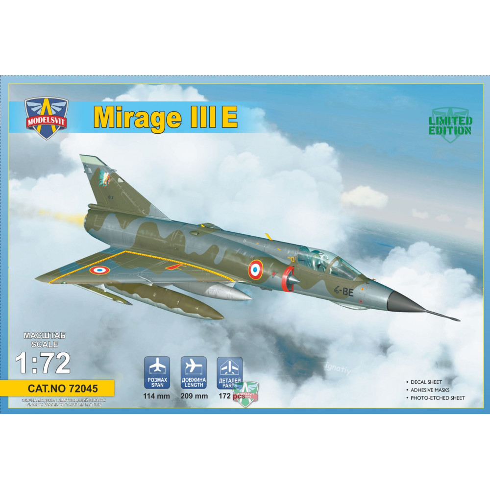 Mirage IIIE fighter-bomber 1/72 Modelsvit  72045