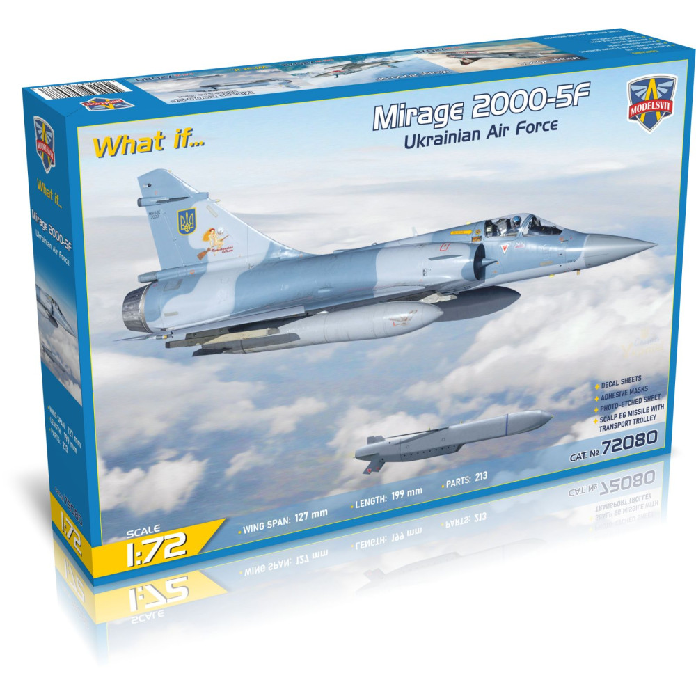 Mirage 2000-5F Ukrainian Air Force with missiles (Scalp EG/Storm Shadow, 3D printing) 1/72 Modelsvit 72080