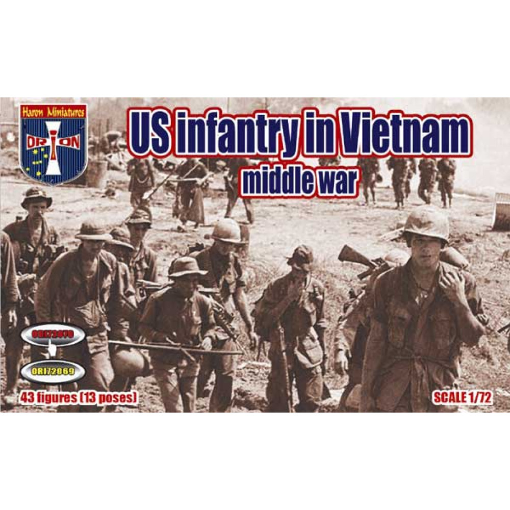 US infantry in Vietnam (middle war) (43 figures, 13 poses) 1/72 Orion 72070