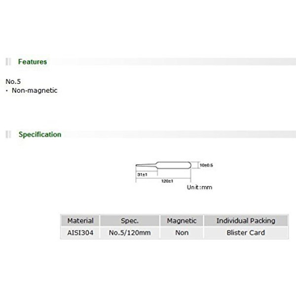 Straight Tweezer  ProSkit 1PK-102T