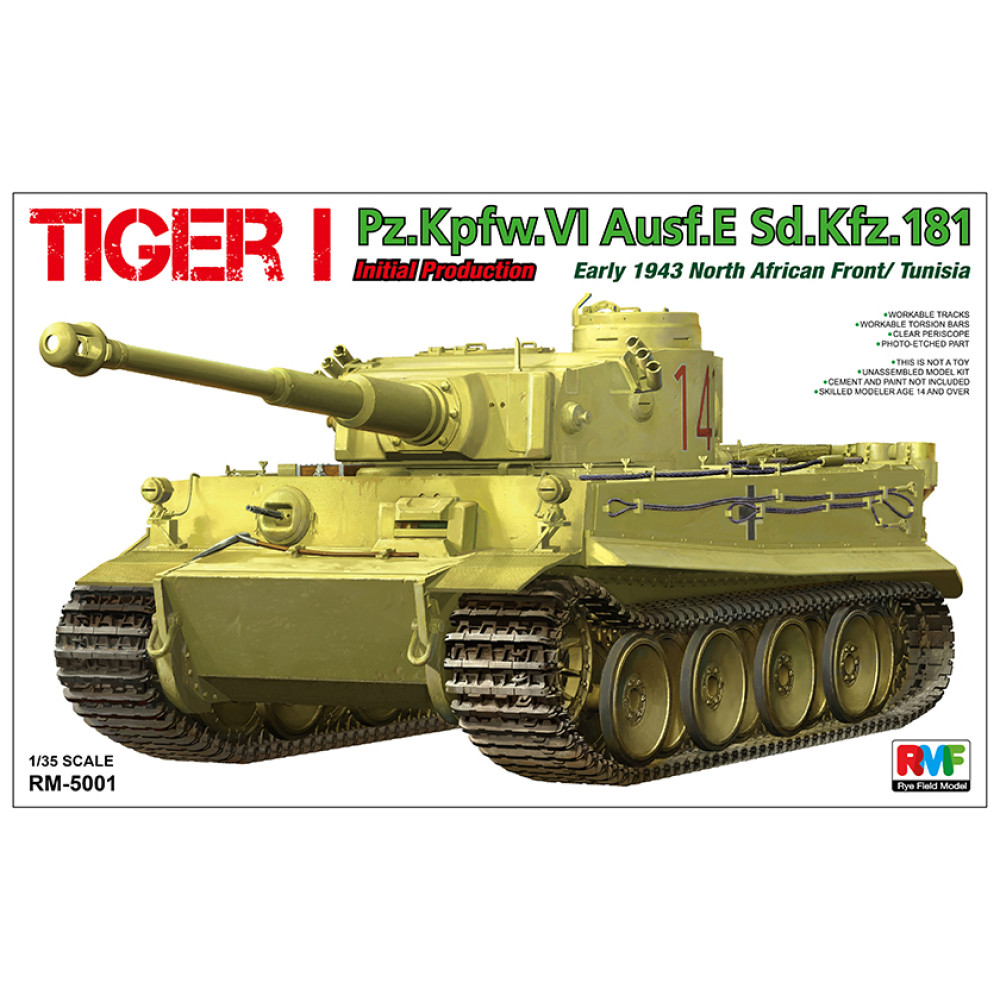 Pz.Kpfw.VI Ausf.E Tiger I Initial Production Early 1943 North African Front/Tunisia  1/35 RFM  5001