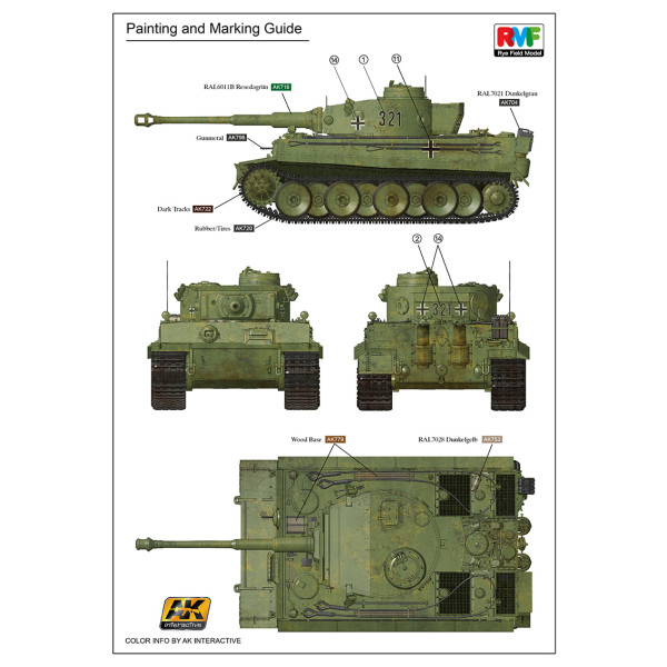 Тигр I Раннє виробництво повний інтер'єр PZ.KPFW.VI AUSF.E 1943 1/35 RFM 5003