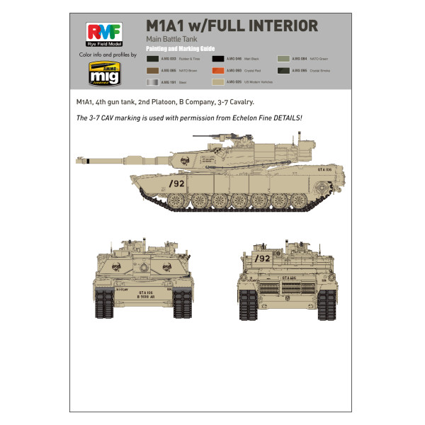 M1A1/A2 Abrams with Full Interior  1/35 RFM  5007