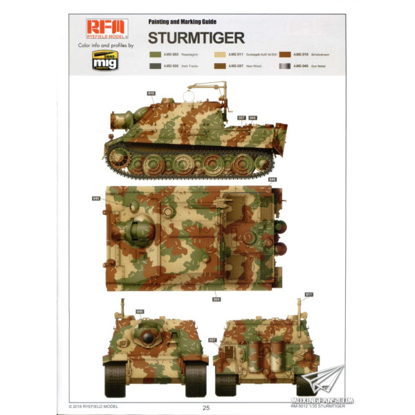 Sturmmorser Tiger RM61 L/5,4 / 38 cm With Full Interior  1/35 RFM  5012