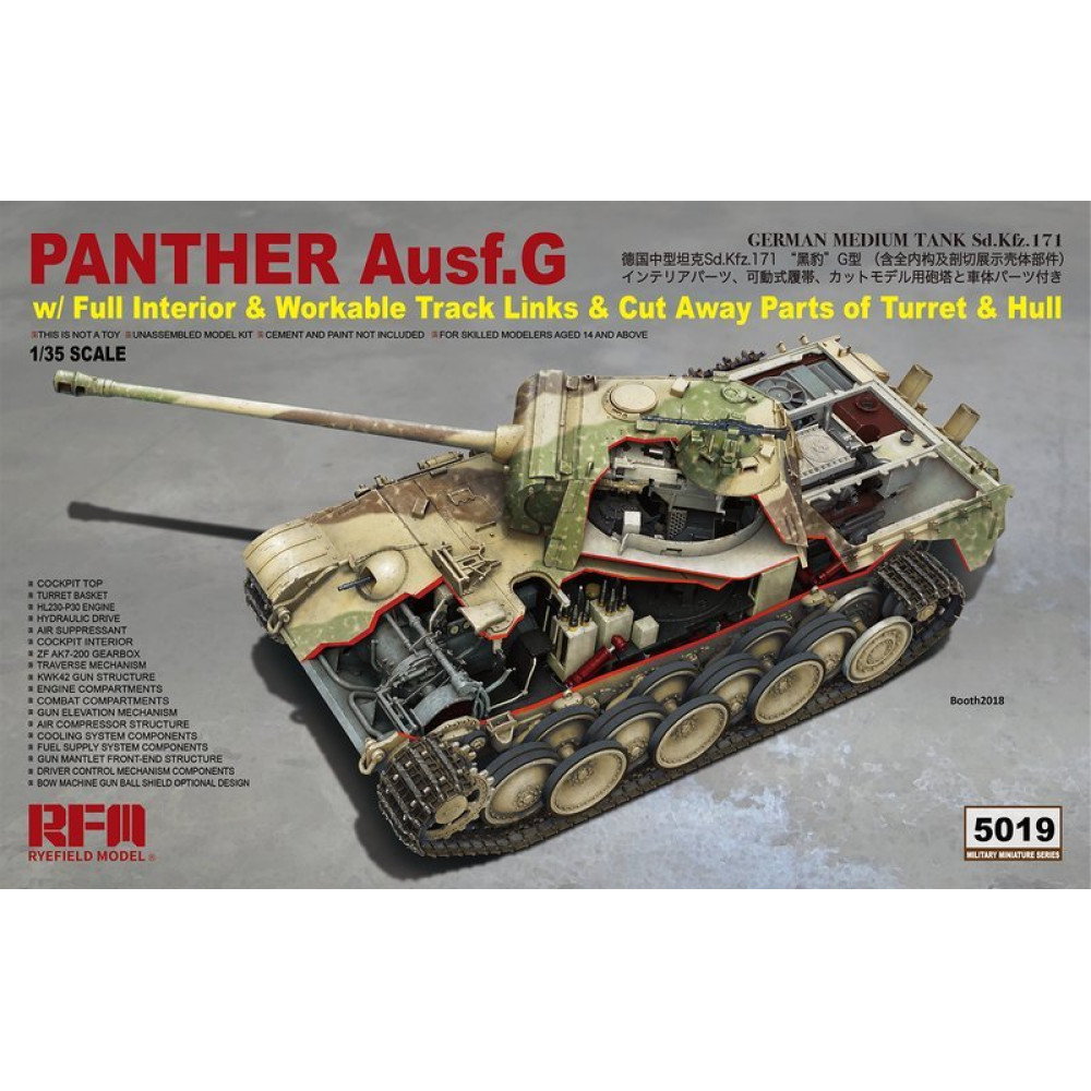 Panther Ausf.G w/Full Interior  1/35 RFM  5019