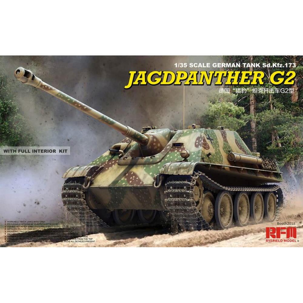 Jagdpanther G2 with full interior & workable track links 1/35 RFM  5022 