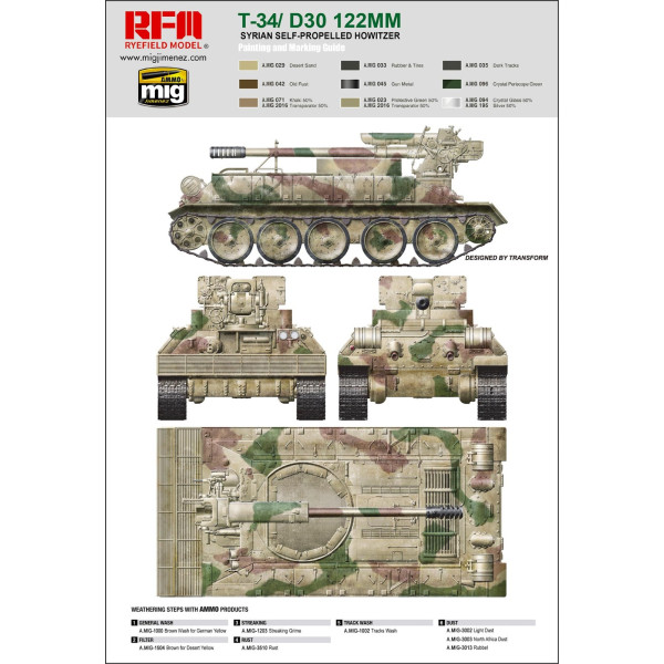 T34/D30 122mm Syrian self-propelled howitzer 1/35 RFM  5030
