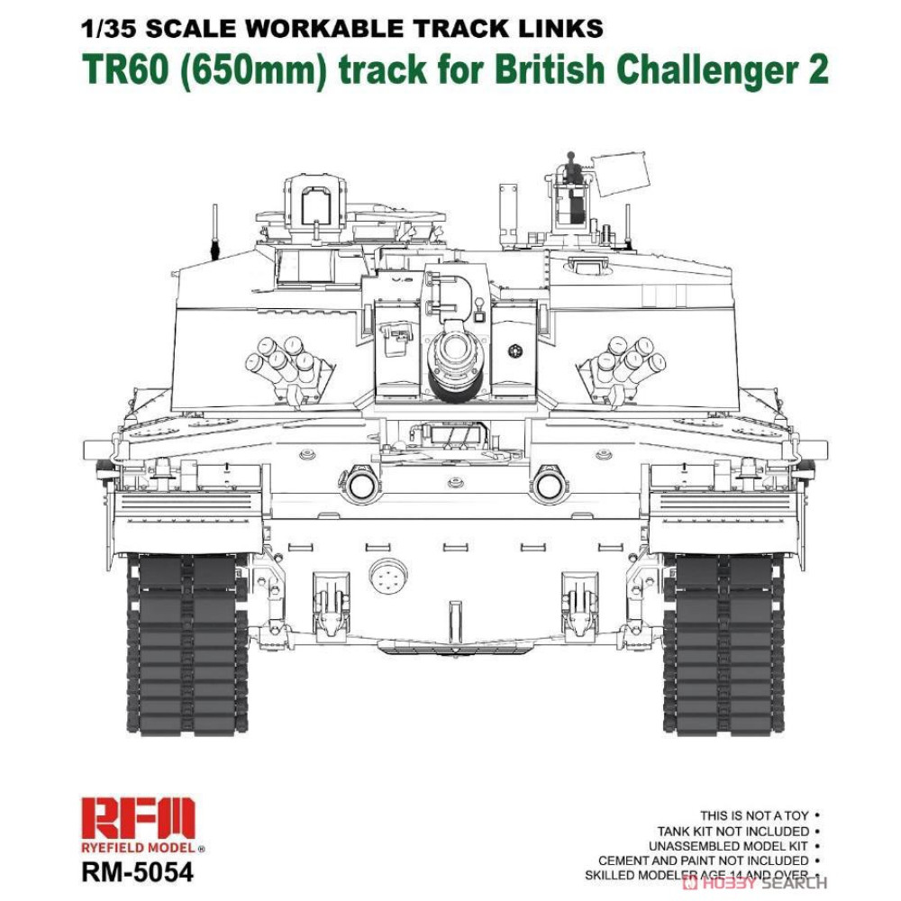 Workable track links for British Challenger 2 1/35 RFM 5054