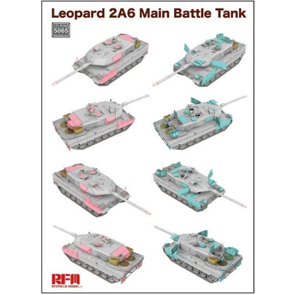 Leopard 2A6 Main Battle Tank with workabletrack links 1/35 RFM 5065