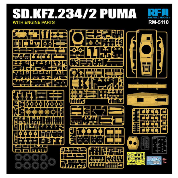 Sd.Kfz.234/2 PUMA with Engine Parts 1/35 RFM 5110
