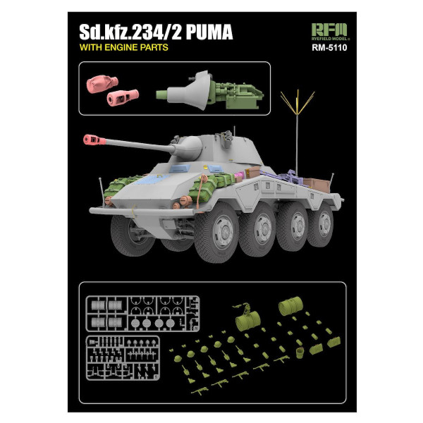 Sd.Kfz.234/2 PUMA with Engine Parts 1/35 RFM 5110