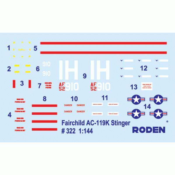 Fairchild AC-119K Stinger 1/144 Roden 322