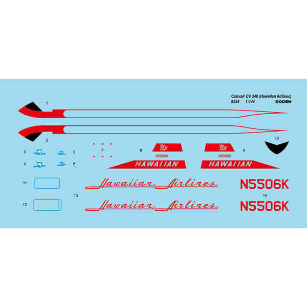 Convair CV-340 Hawaiian Airlines 1/144 Roden 334