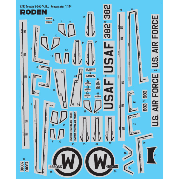 Convair B-36D/F/H/J Peacemaker 1/144 Roden RN337