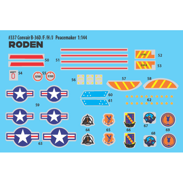 Convair B-36D/F/H/J Peacemaker 1/144 Roden RN337