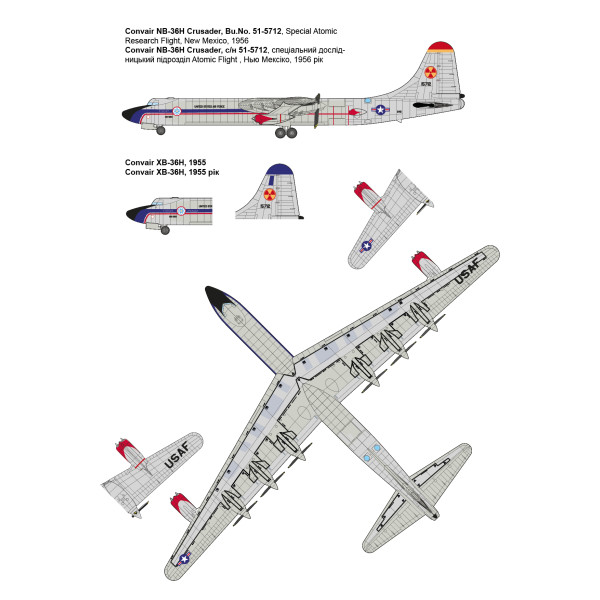 Convair NB/XB-36H Crusader 1/144 Roden RN348