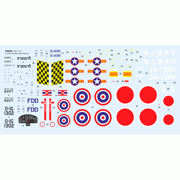 Cessna L-19/O-1 Bird Dog "Asian service" 1/32 Roden 627