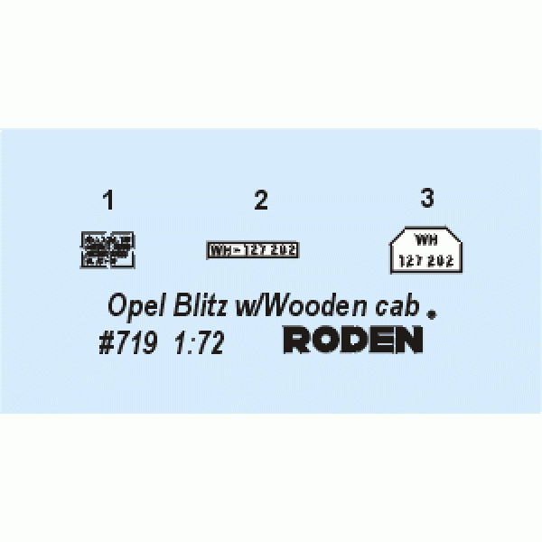 Opel Blitz  (Daimler built, L701 Einheitsfahrerhaus) 1/72 Roden 719