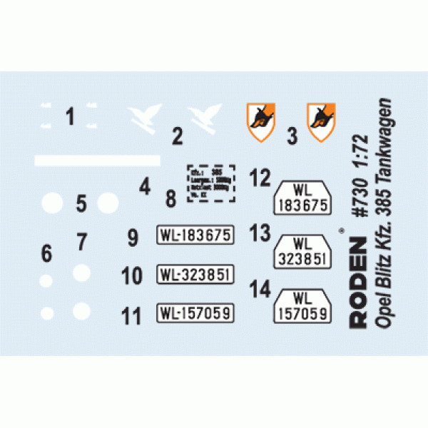 Opel Blitz Kfz.385 Tankwagen 1/72 Roden 730
