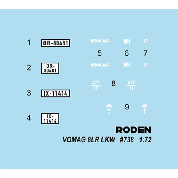 VOMAG 8LR LKW WWII German Heavy Truck 1/72 Roden RN738