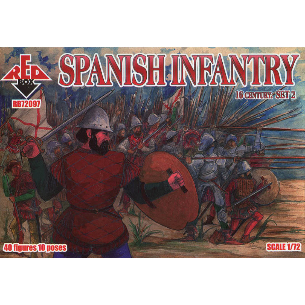 Spanish Infantry. Set 2. 16 centry 1/72 RedBox 72097