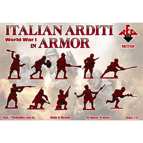 WW1 Italian Arditi in armor (40 figures, 10 poses)  1/72 RedBox 72150
