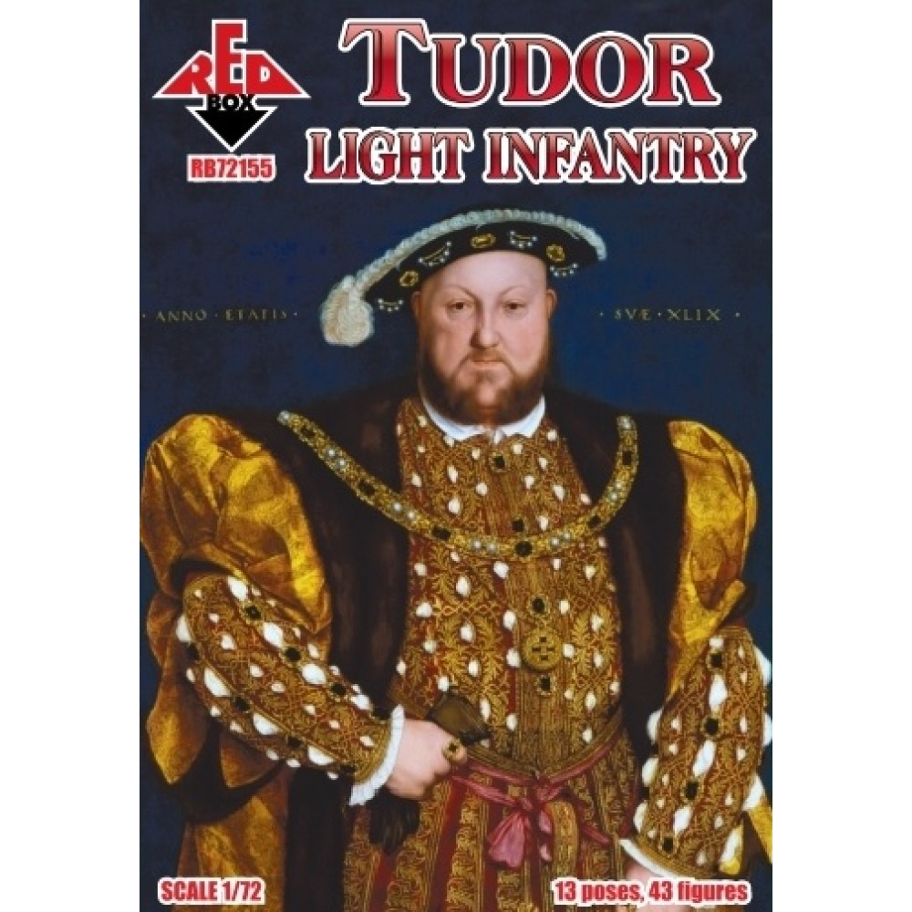 Tudor Light Infantry 16th Century (43 figures, 13 poses) 1/72 RedBox 72155