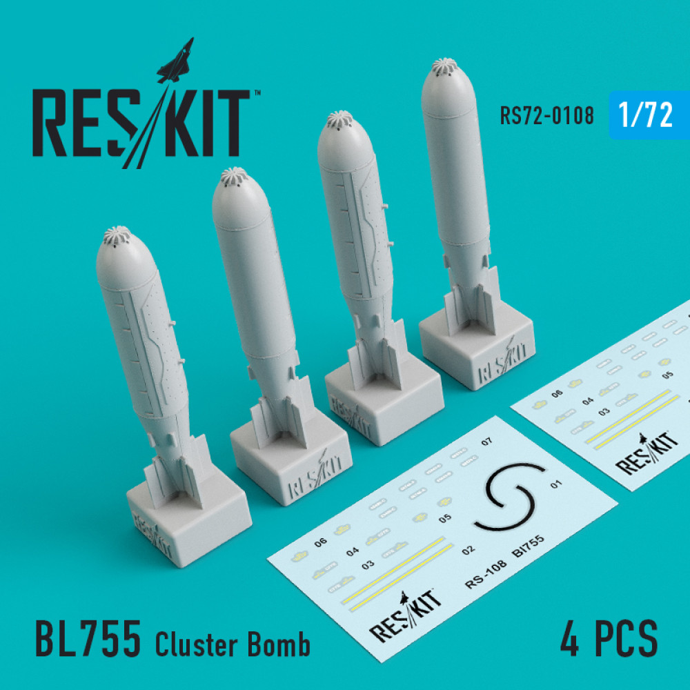 BL755 Cluster Bomb (4 pcs)1/72 ResKit RS72-0108
