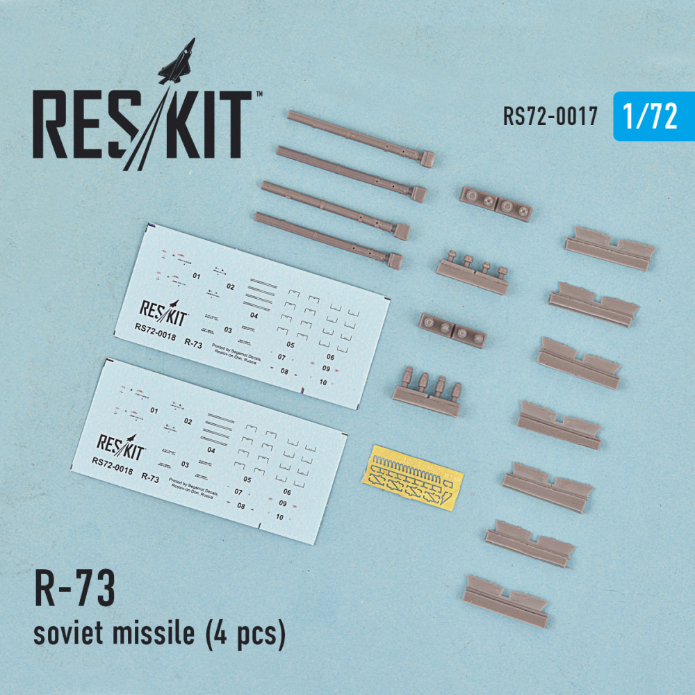 R-73 soviet missile   (4 pcs)  1/72 ResKit RS72-0017