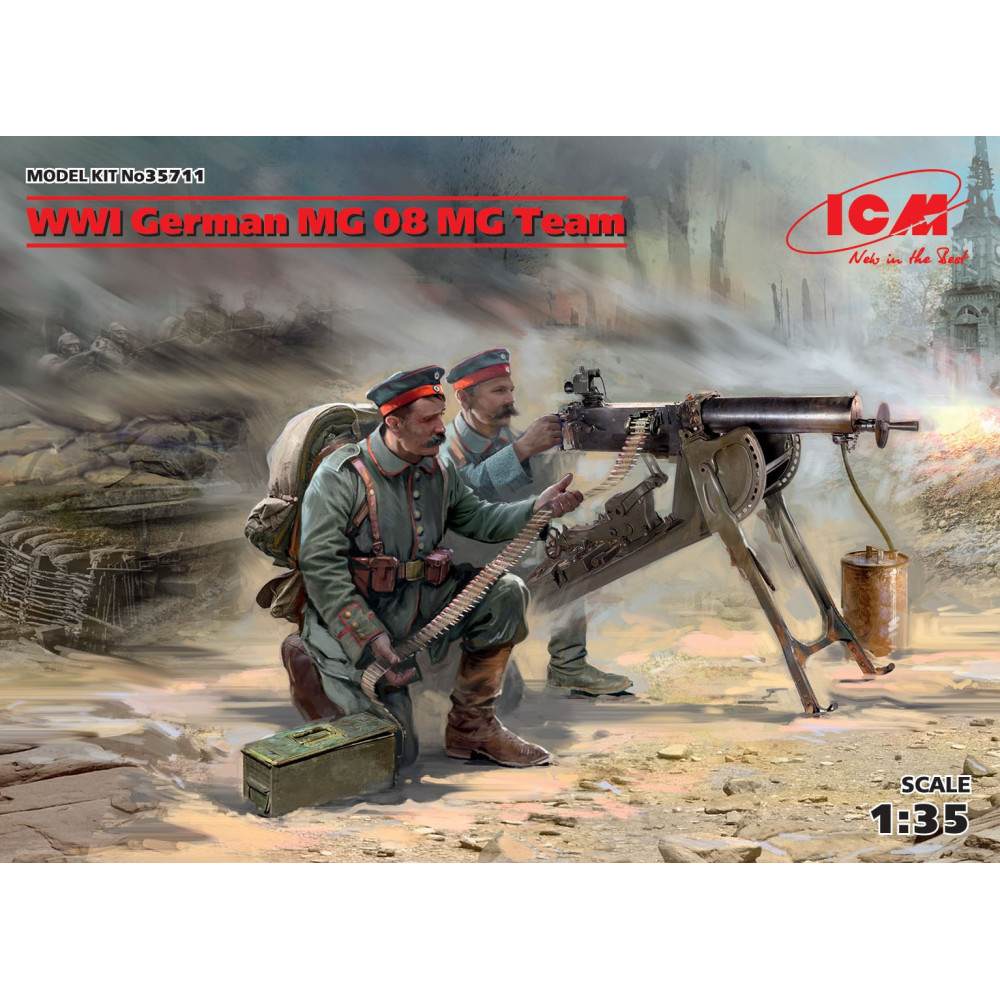 WWI German MG08 MG Team (2 figures) 1/35 ICM 35711
