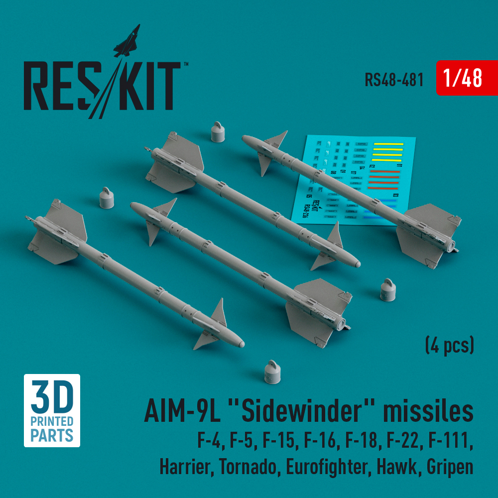 AIM-9L "Sidewinder" missiles (4 pcs) 1/48 ResKit RS48-0481