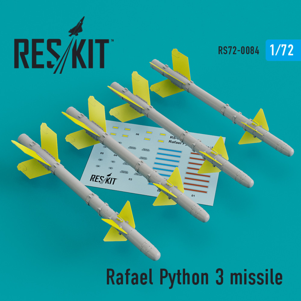 Rafael Python 3 missile (4 pcs)  1/72 ResKit RS72-0084