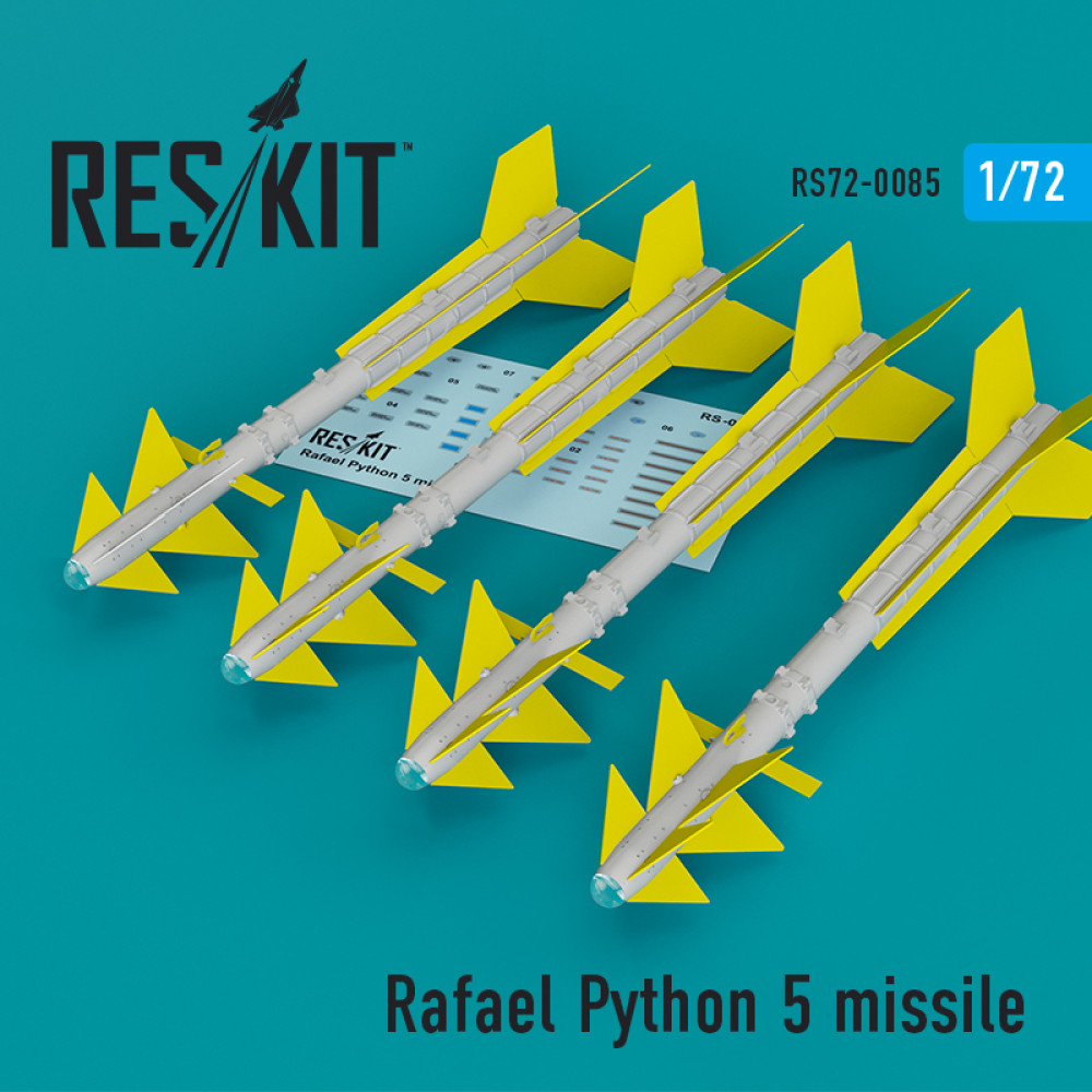 Rafael Python 5 missile (4 pcs)  1/72 ResKit RS72-0085