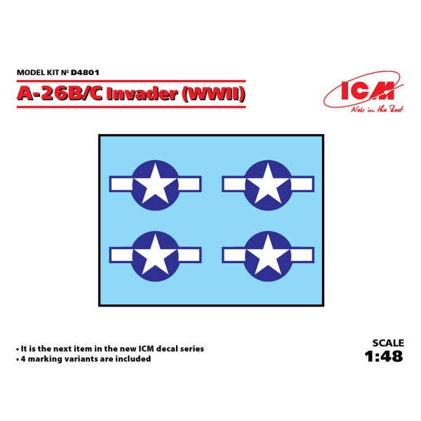  Декаль  A-26B / C "Інвайдер" (II MB), 1/48 ICM D4801