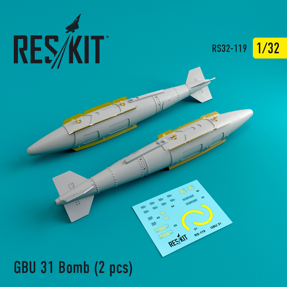 Бомби GBU 31 (2 шт) 1/32 ResKit RS32-0119 Бомби GBU 31 (2 шт) 1/32 ResKit RS32-0119