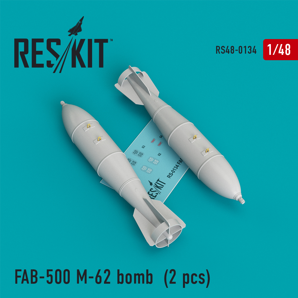Бомби ФАБ-500М-62 для Су-17/22/24/25/30/34 (2 шт.) 1/48 ResKit RS48-0134 Бомби ФАБ-500М-62 для Су-17/22/24/25/30/34 (2 шт.) 1/48 ResKit RS48-0134