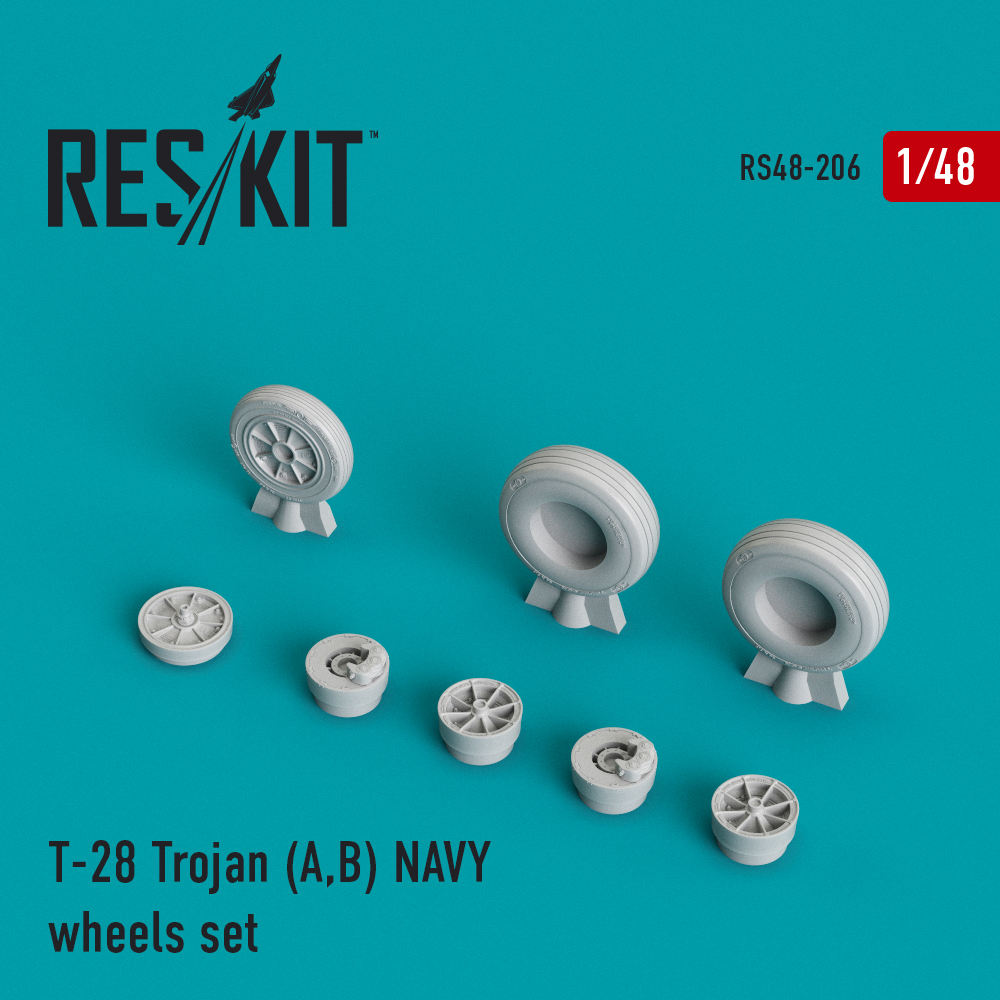 T-28 Trojan (A,B) NAVY wheels set 1/48 ResKit RS48-0206
